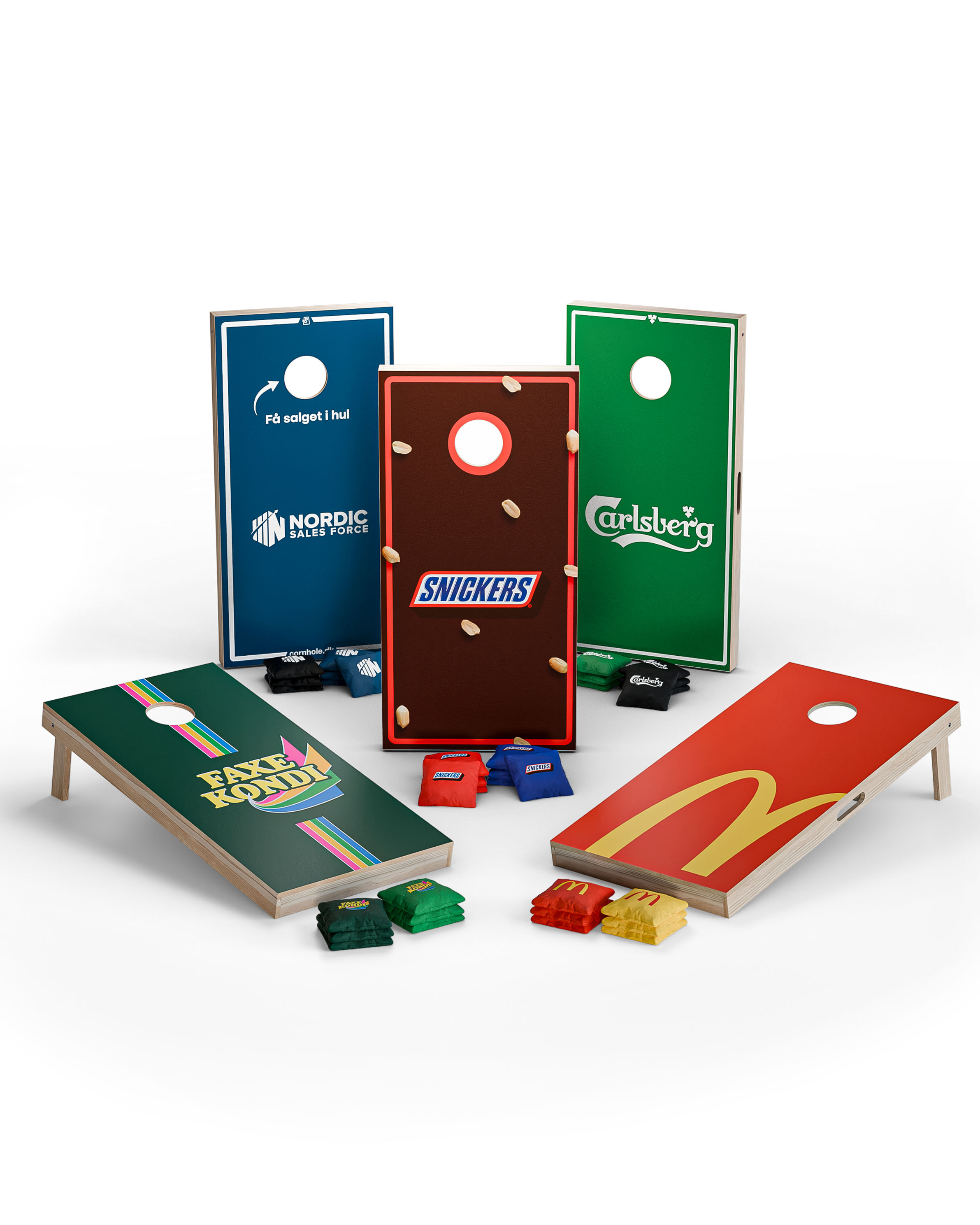 Aangepast gebrandmerkte cornhole borden voor een bedrijfsviering